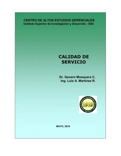 Libro Calidad de Servicio